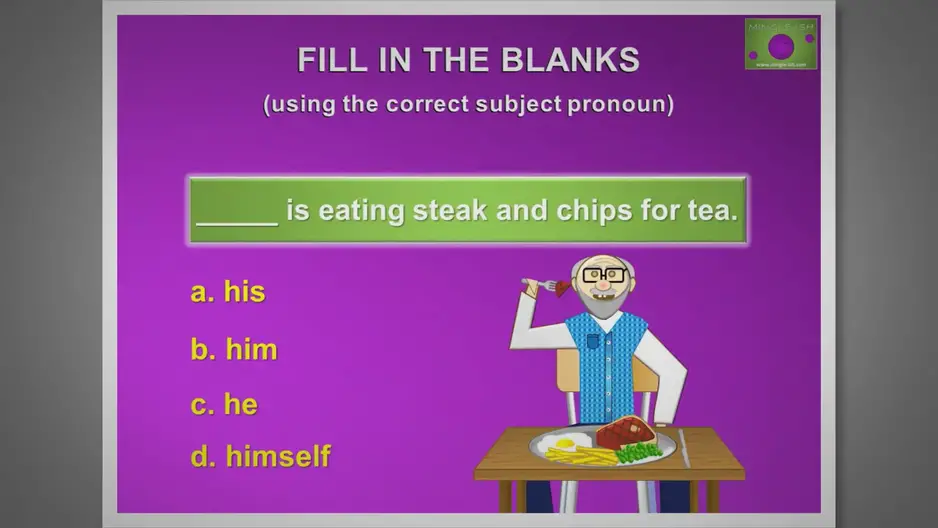 'Video thumbnail for Subject pronouns - Grammar quiz #1'