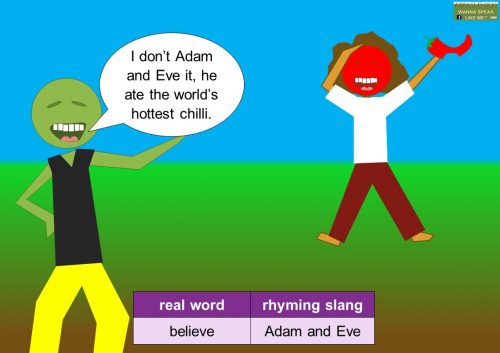 Cockney rhyming slang - Adam and Eve