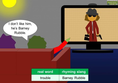 Cockney rhyming slang - Barney Rubble