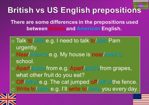British English vs American English - prepositions