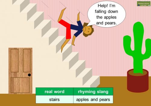 Cockney rhyming slang - apples and pears