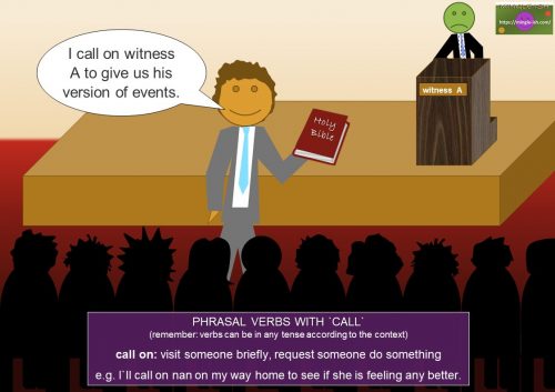 phrasal verbs with call - call on