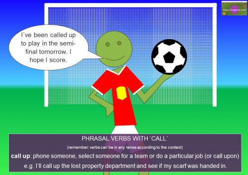 phrasal verbs with call - call up