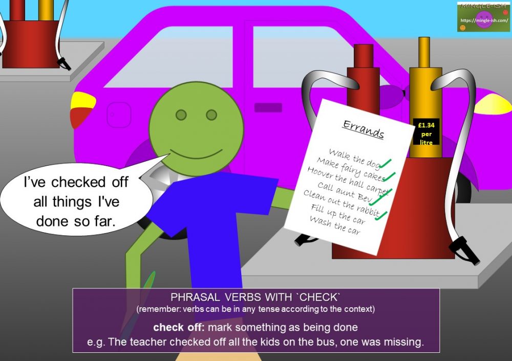 Phrasal verbs with check - Mingle-ish