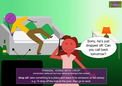 phrasal verbs with drop - drop off