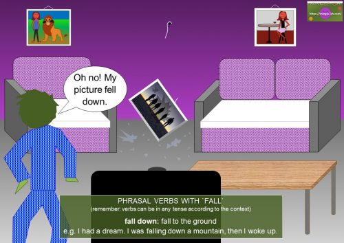 phrasal verbs with fall - fall down
