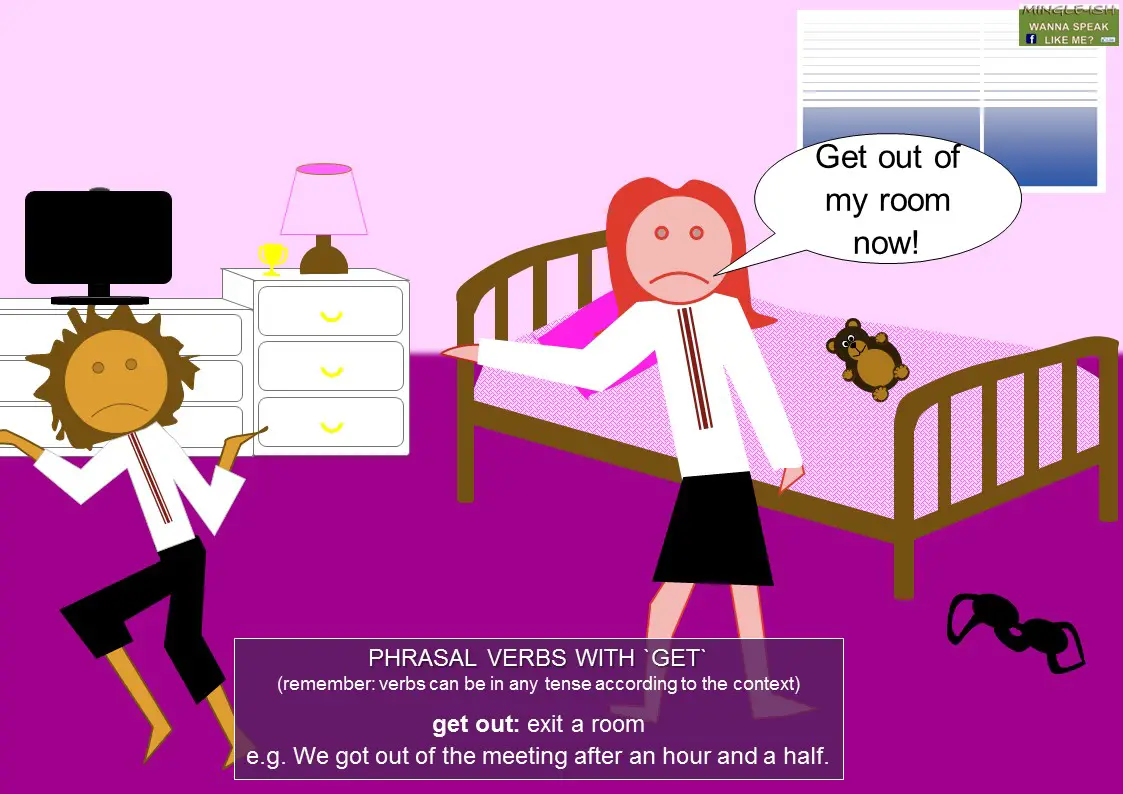 phrasal verbs with get - get out