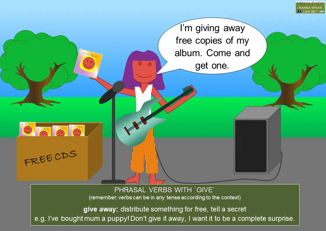 phrasal verbs with give - give away