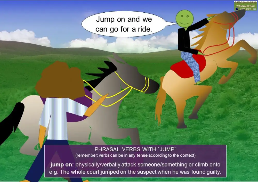 Phrasal verbs with jump Mingleish