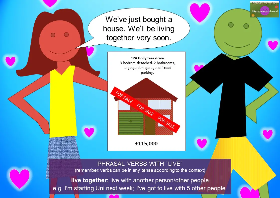 phrasal verbs with live - live together