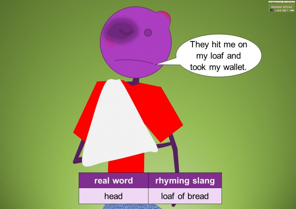 Cockney rhyming slang Mingleish