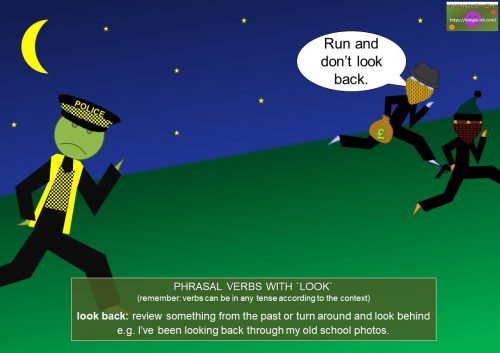phrasal verbs with look - look back