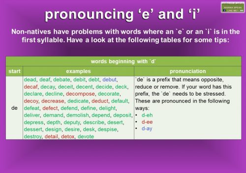 ‘e’ and ‘i’ pronunciation