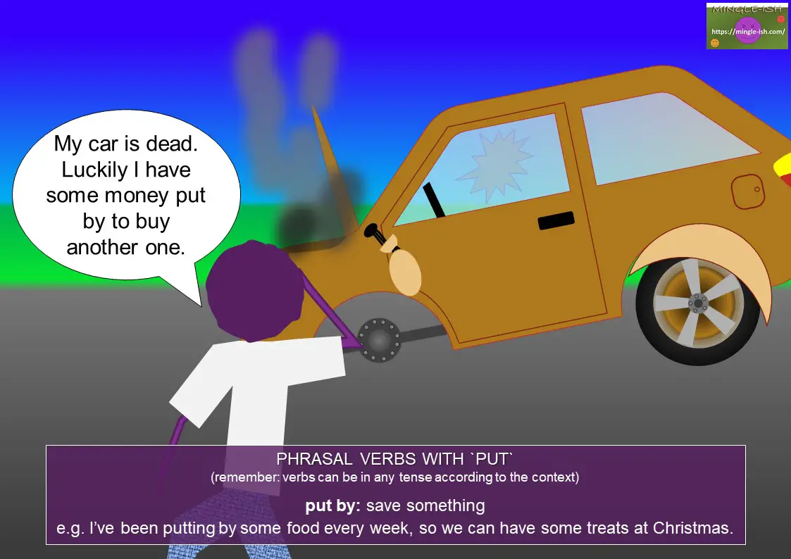 phrasal verbs with put - put by