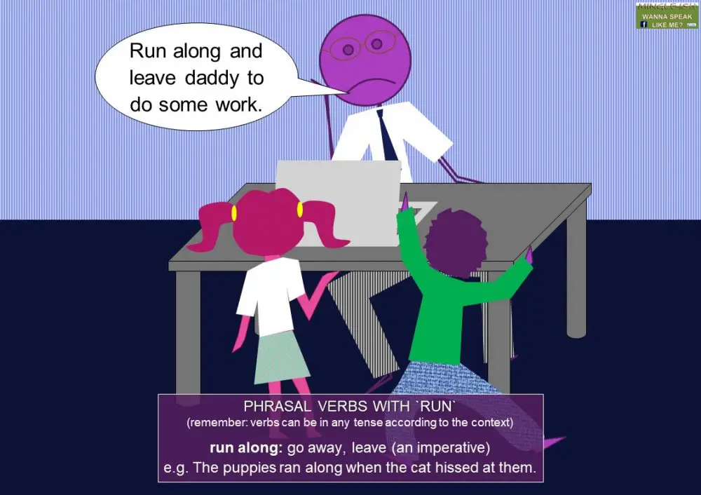 Phrasal verbs with run Mingleish