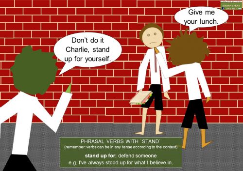 phrasal verbs with stand - stand up for
