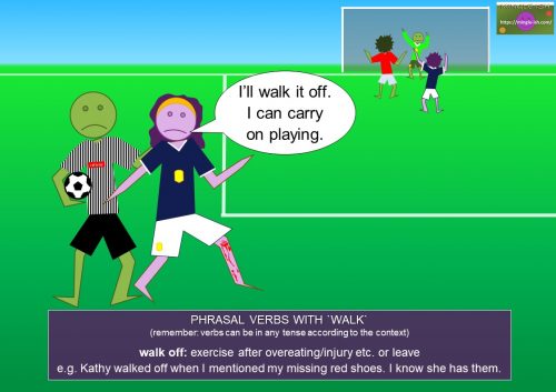 phrasal verbs with walk - walk off with meaning and examples