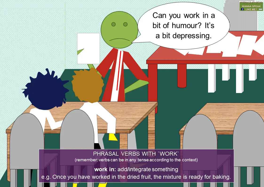 phrasal verbs with work - work in