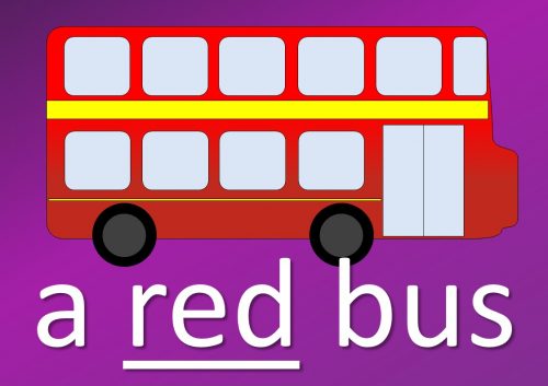 adjective examples - a red bus