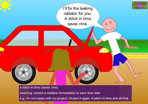 time idioms - a stitch in time saves nine