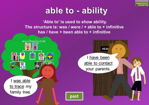 modal verb - be able to