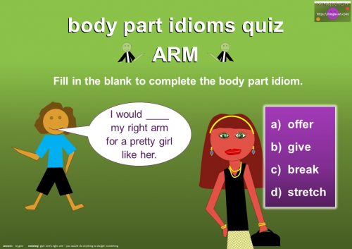 body part idioms quiz
