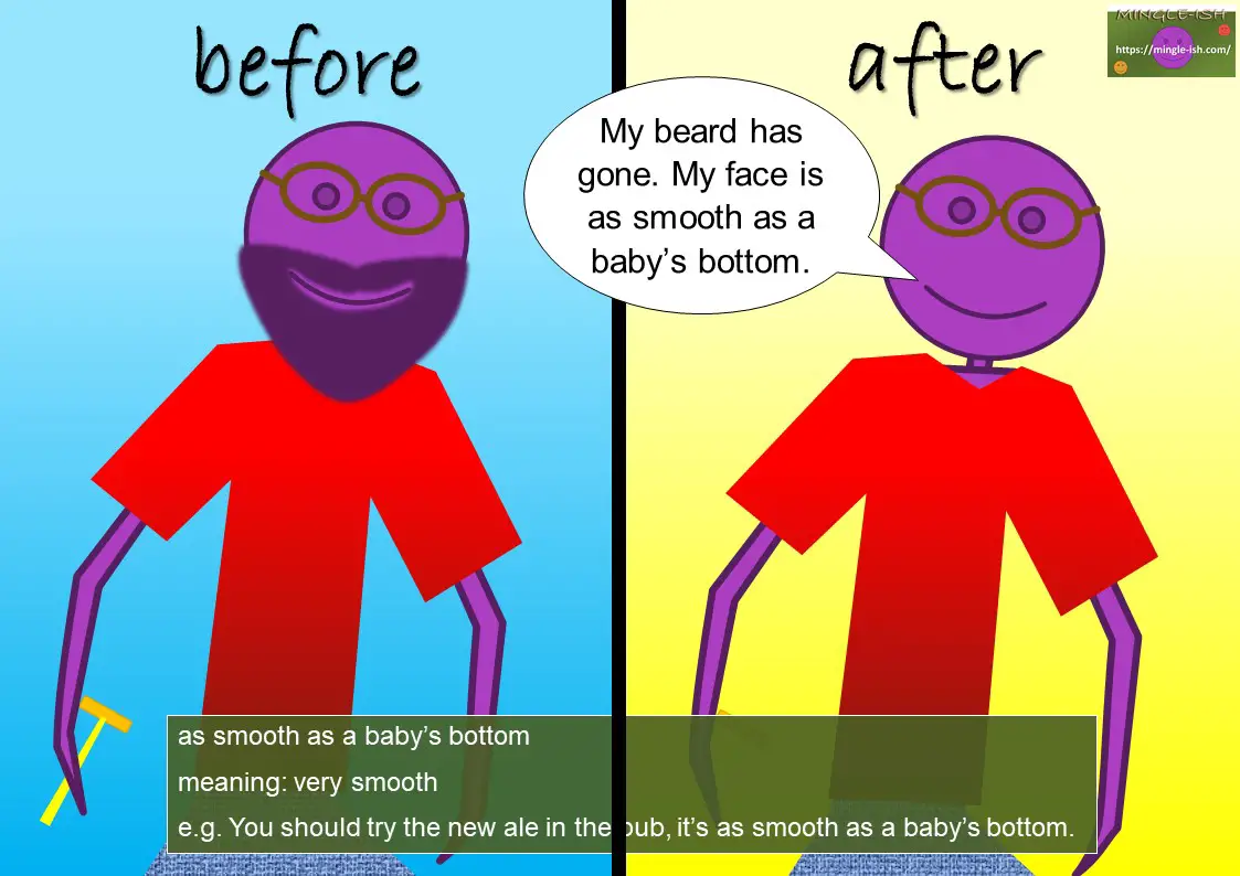 bum/bottom idioms - as smooth as a baby’s bottom