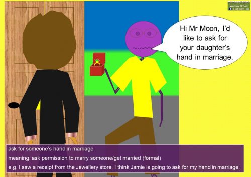 hand idioms - ask for someone’s hand in marriage