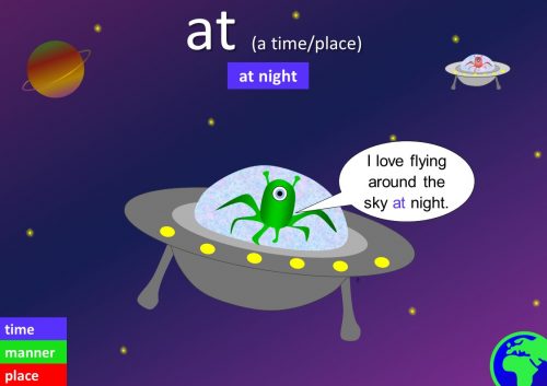 preposition at examples - at night