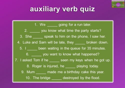 auxiliary verb quiz