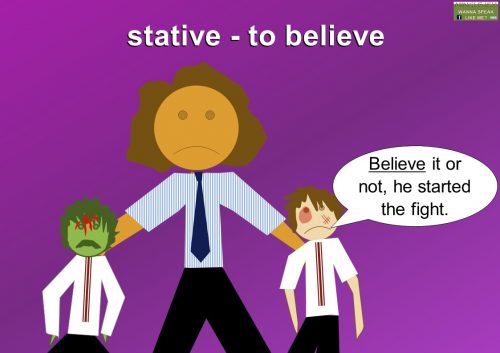 stative (state) verb examples - tobelieve