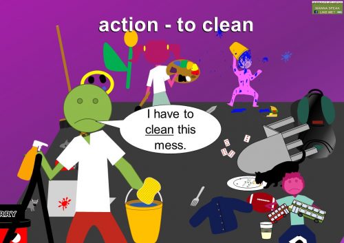 action verbs - clean
