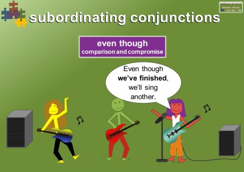 subordinating conjunctions - comparison and compromise - even though