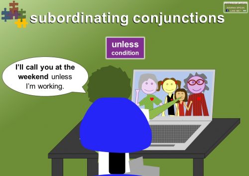 subordination conjunctions - condition - unless