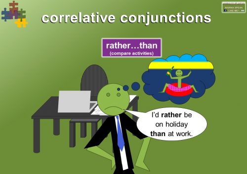 correlative conjunctions - rather...than