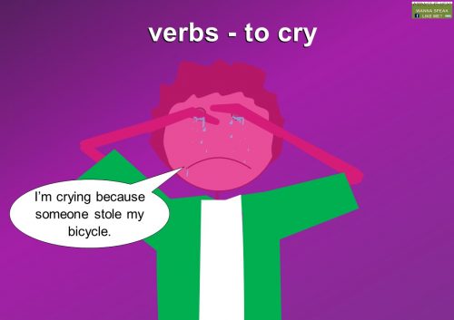 verb examples - cry