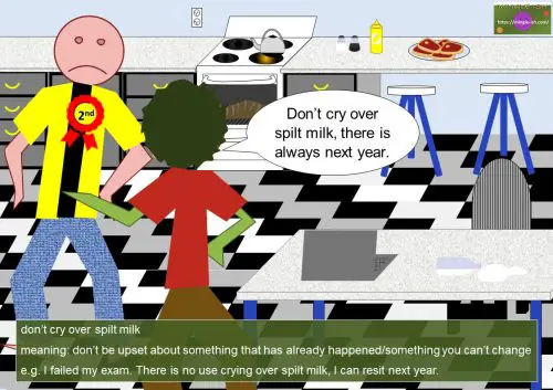 milk idioms and expressions - don’t cry over spilt milk