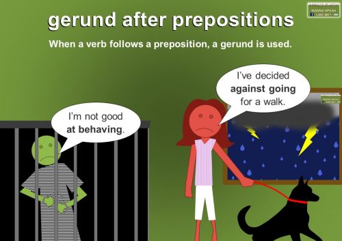 gerunds in grammar - function of a gerund- after prepositions