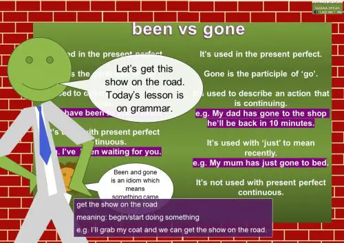 verb phrase - get the show on the road