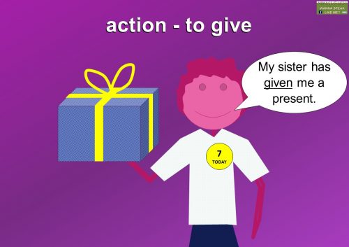 action verbs - give