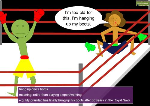 boxing idioms - hang up one’s boots
