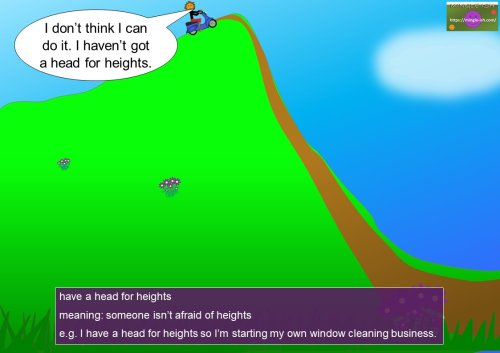 head idioms - have a head for heights