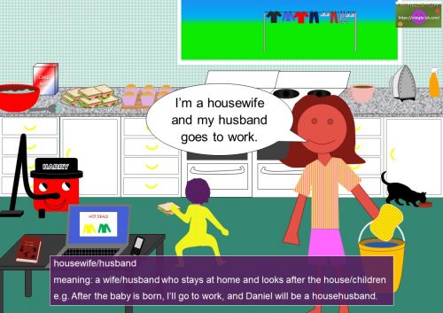 family vocabulary - housewife/husband