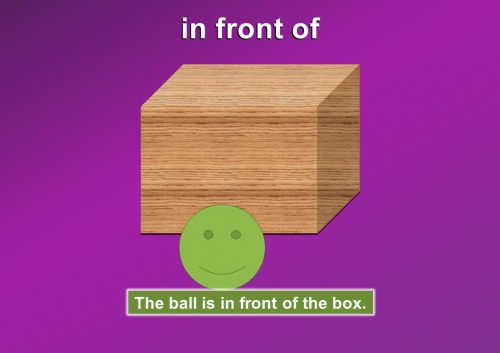 prepositions in English - in front of