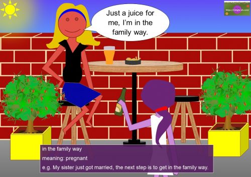 prepositional phrases - IN - in the family way