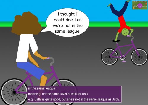 idioms related to sports - in the same league