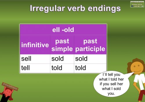 irregular verb ending patterns - ell-old