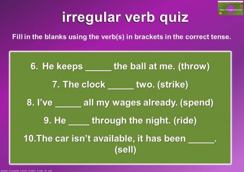 irregular verb quiz