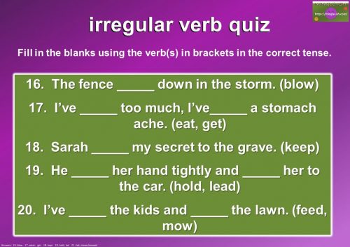 irregular verb quiz