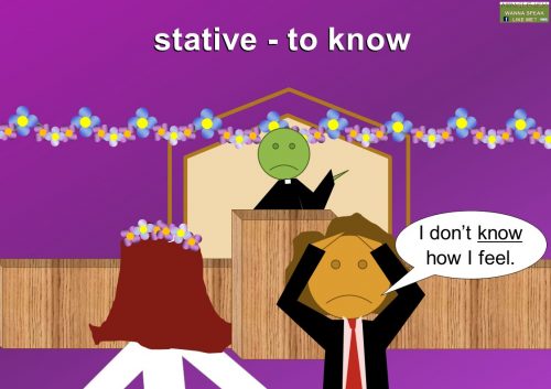 stative (state) verb examples - to know
